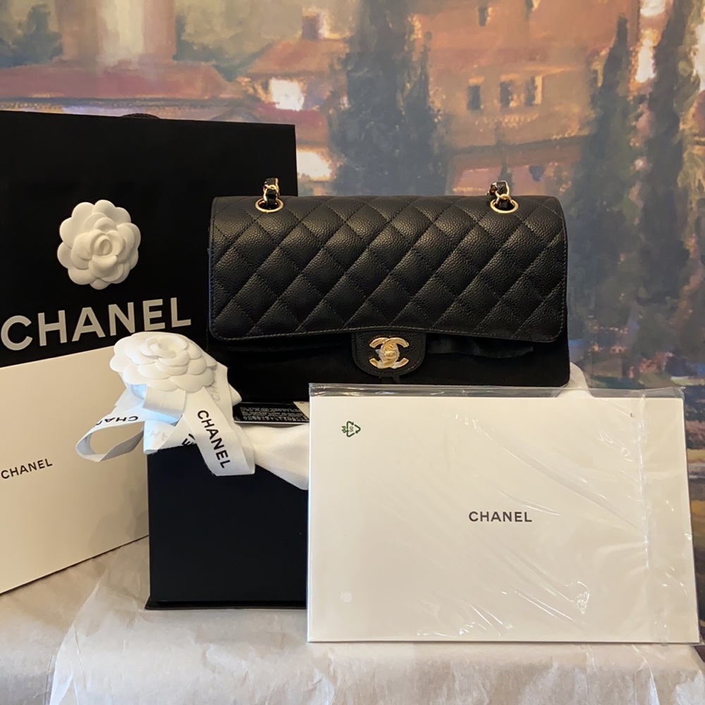 Brand New Chanel Classic Double Flap Medium  Caviar GHW medium large gold NIB